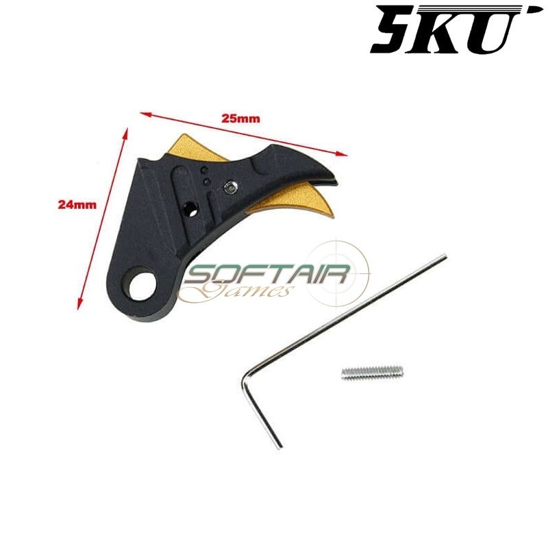 Grilletto Cnc Type 495 Tactical Black-gold Per Glock Marui/WE 5KU (5ku-gb-495-bk)