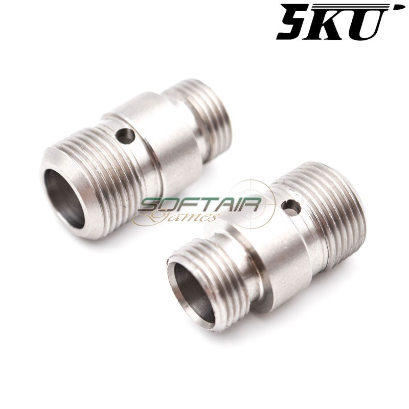 Silencer Adapter 12mm CW to 14mm CCW Silver 5KU (5ku-gb-498) Silencer Adapter 12mm CW to 14mm CCW Silver 5KU (5ku-gb-498)