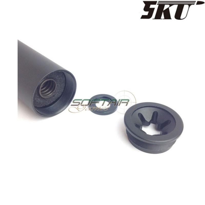 Silenziatore NERO con spegnifiamma 12mm CW per MP7 5KU (5ku-84) Silenziatore NERO con spegnifiamma 12mm CW per MP7 5KU (5ku-84)