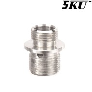 Attacco silenziatore 12mm CCW a 14mm CCW Argento 5KU (5ku-gb-497)