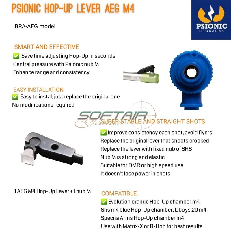 Lever Hop-Up and nub for AEG Psionic (BRA-AEG)