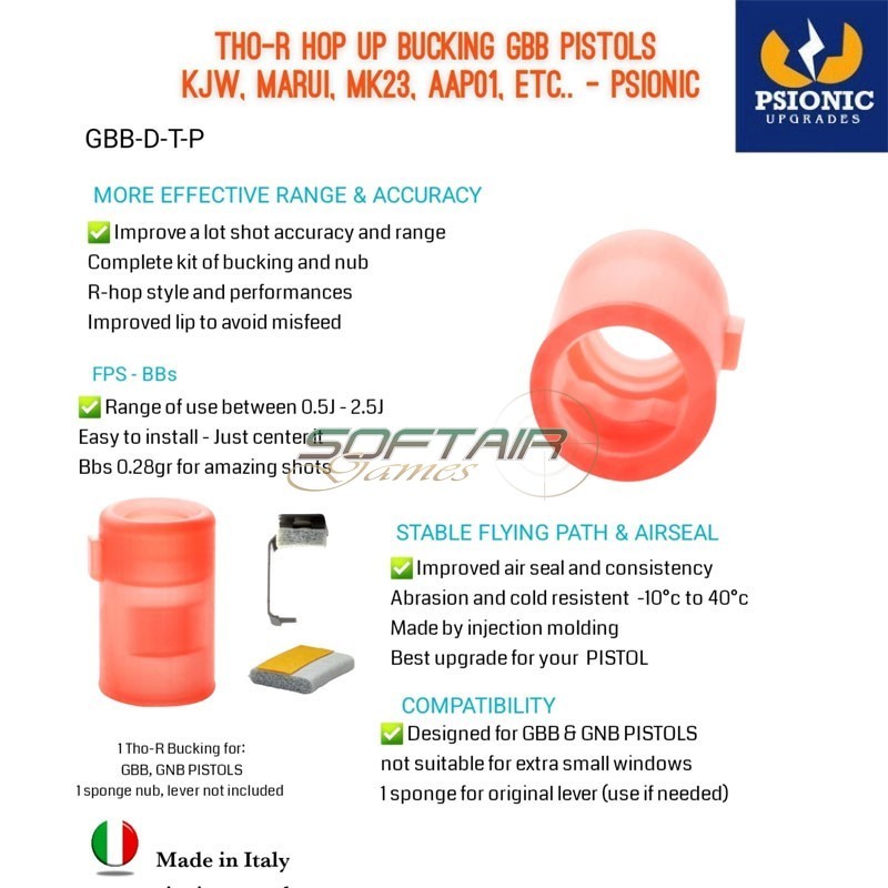 Rubber Hop-Up Tho-R GBB Pistol Psionic (GBB-D-T-P)