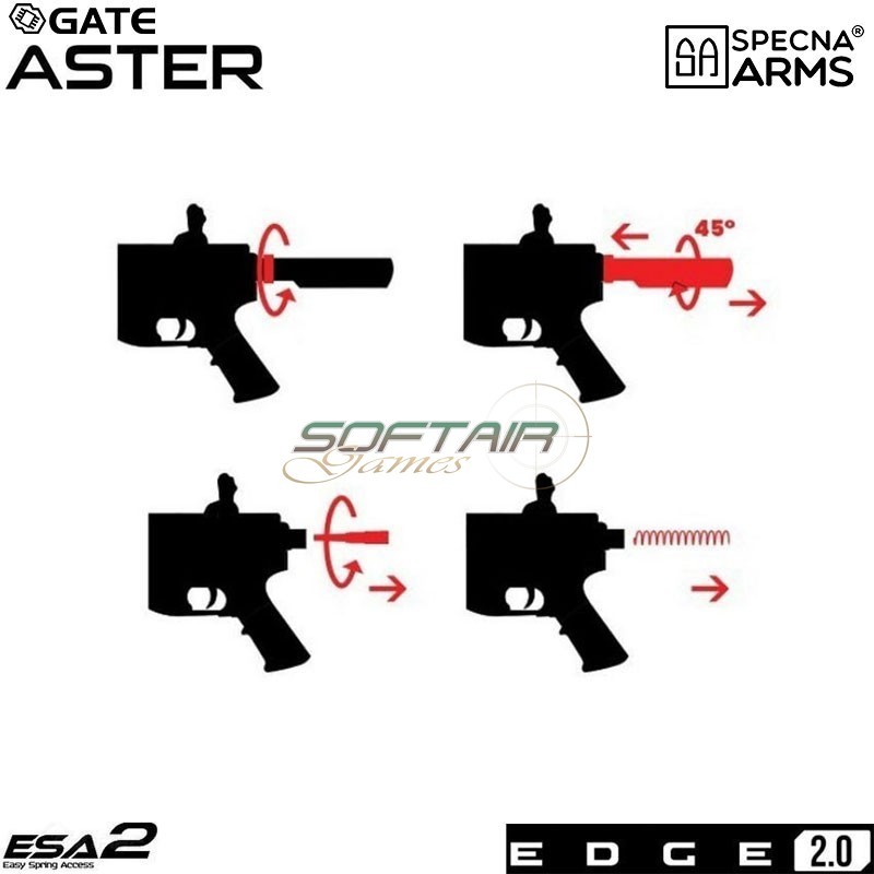 Fucile elettrico SA-E09-RH Edge 2.0™ Carbine Black Heavy Ops Stock Specna Arms® (spe-01-033913)