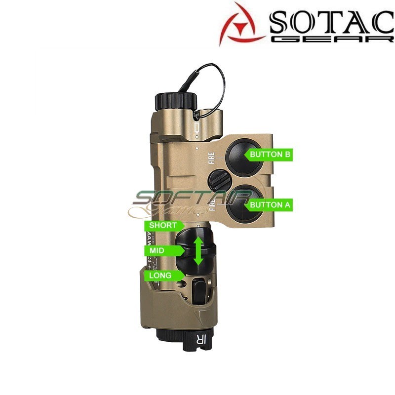 MAWL-C1 CNC Laser Verde + IR + Torcia Dark Earth Sotac (sg-mawl-c1-cnc-de)