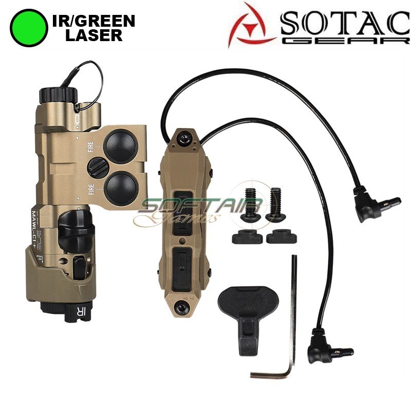 MAWL-C1 CNC Laser Verde + IR + Torcia Dark Earth Sotac (sg-mawl-c1-cnc-de)