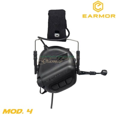M32 Mod4 Cuffie Tactical Hearing Protection Ear-muff Black Earmor (ea-m32-bk-mod4)
