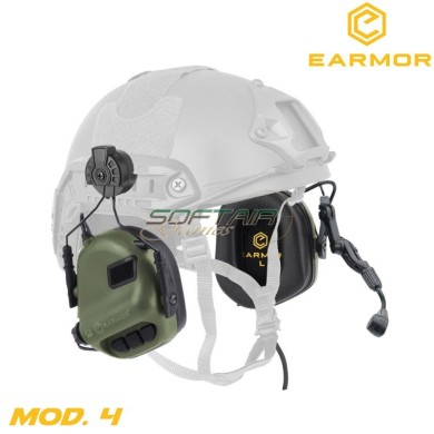 M32h Mod4 Arc Model Cuffie Tactical Hearing Protection Ear-muff Foliage Green Earmor (ea-m32h-fg-arc-mod4)