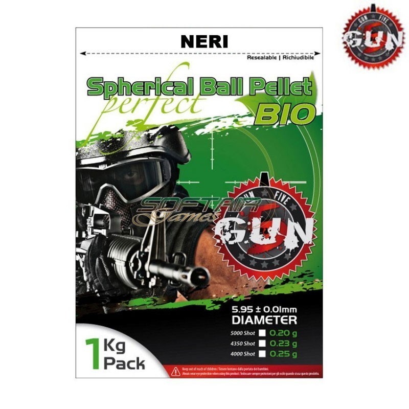 BLACK Biodegradable Bb Bag Perfect Spherical 0.36gr 2775bb Gun Five (gf036biobk)