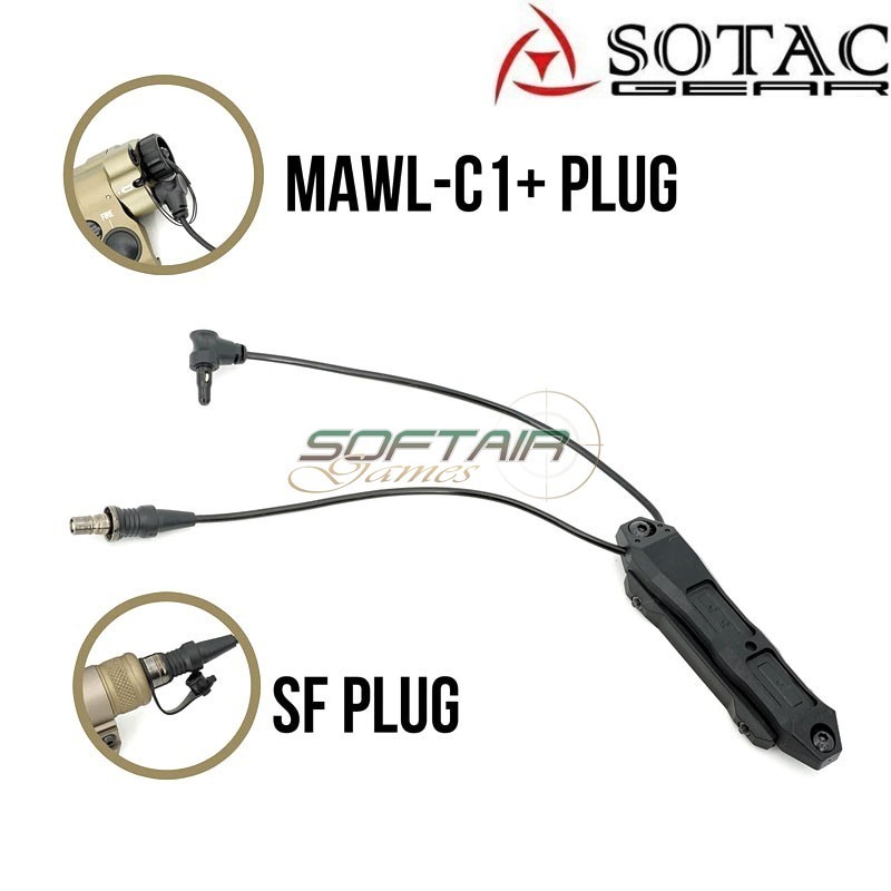 Cavo remoto Dual Switch per MAWL-C1 e SF Plug NERO Sotac (sg-sw-5-bk)