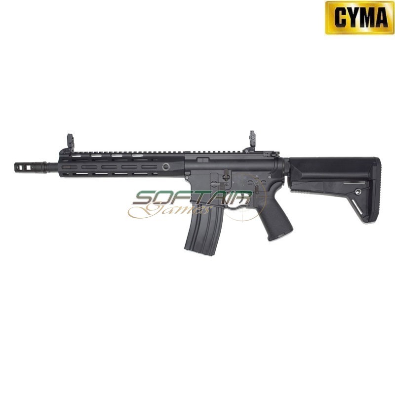 Electric Rifle M4 Platinum Tracer QBS LC Style 10" BLACK Cyma (cm068m-10)