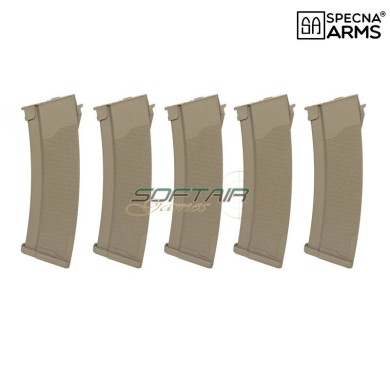 Set 5 Hi-caps S-Mag polymer magazines 380bb DARK EARTH for AK Specna Arms® (spe-05-032797)