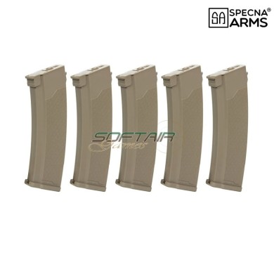 Set 5 Hi-caps S-Mag polymer magazines 380bb DARK EARTH for AK Specna Arms® (spe-05-032797)