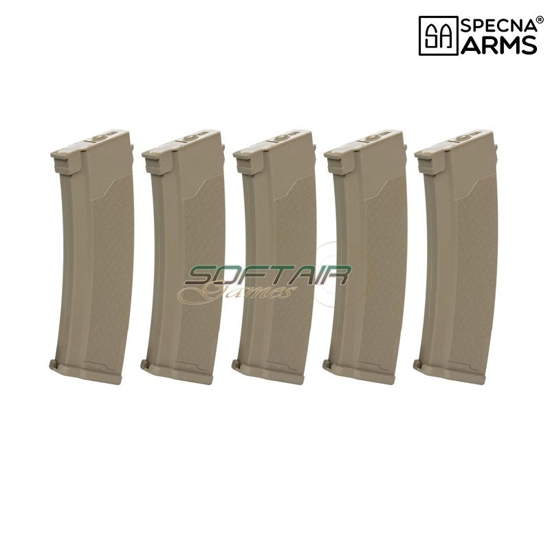 Set 5 caricatori S-Mag maggiorati polimero 380bb DARK EARTH per AK Specna Arms® (spe-05-032797)