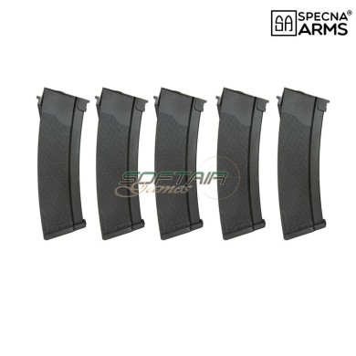 Set 5 Mid-cap S-Mag Magazines polymer 175 Bb BLACK for AK Specna Arms® (spe-05-032794)
