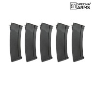 Set 5 Mid-cap S-Mag Magazines polymer 175 Bb BLACK for AK Specna Arms® (spe-05-032794)