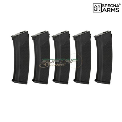 Set 5 Mid-cap S-Mag Magazines polymer 175 Bb BLACK for AK Specna Arms® (spe-05-032794)