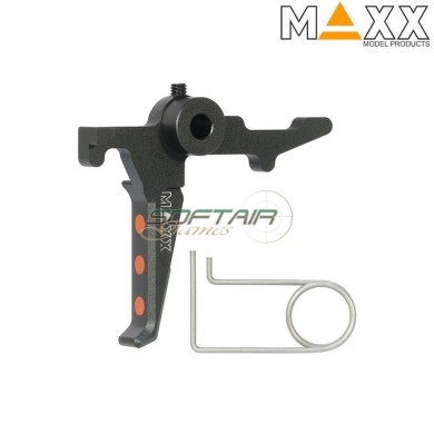 CNC Aluminum Style E Advanced Trigger BLACK for MTW Maxx Model (mx-trg010seb)