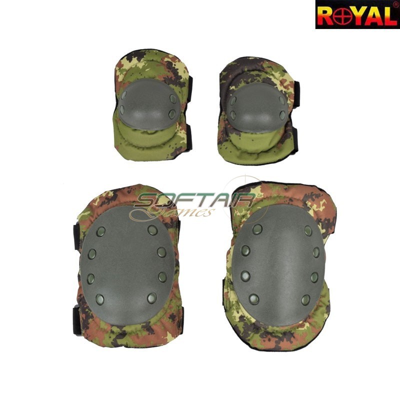 Set Knee / Elbow Pad VEGETATO Italian Camo Royal (g1-tc)
