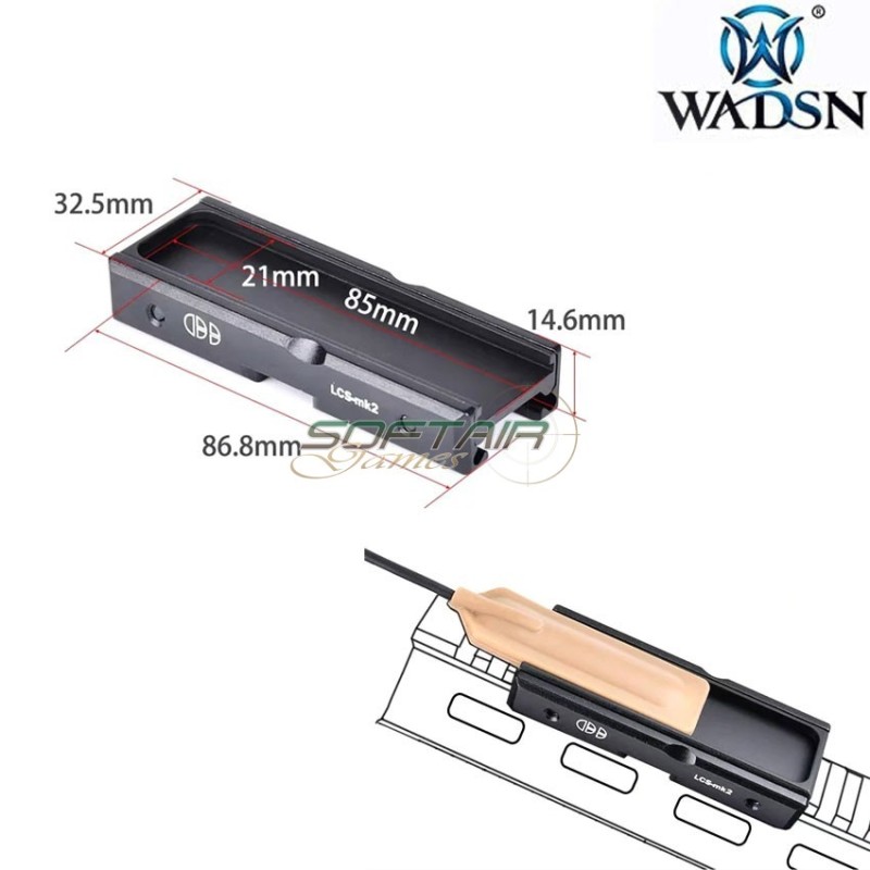 20mm weaver CNC Pocket Panel NERO per ProTac Flashlight PEQ Laser Switch wadsn (wd02012-bk-lo)