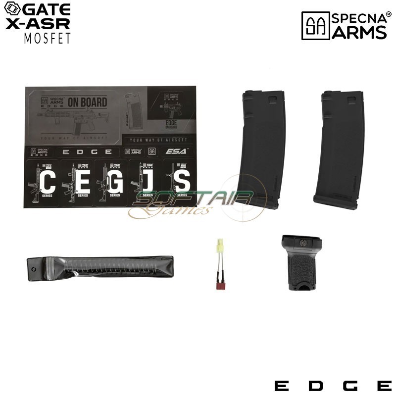 Electric Rifle SA-E06-H Edge™ M4 Carbine BLACK Heavy Ops Stock Specna Arms® (spe-01-033905)