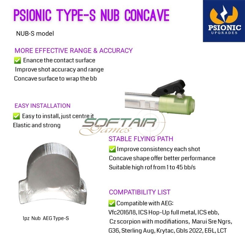 Pressore concavo taglia S per VFC/Marui/ICS Psionic (NUB-S)