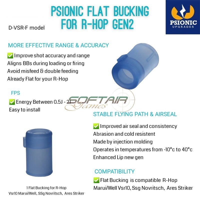 Rubber Flat R-hop ready for GBBR/VSR10 Psionic (D-VSR-F)