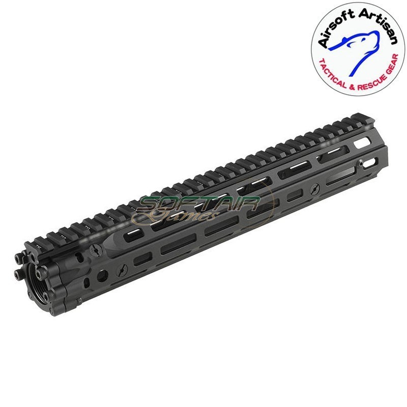 Mk18 DD Style 12.5" Rail system LC BLACK per AEG / GBB / PTW Airsoft Artisan (aa-ras-20-bk)