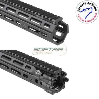 Mk18 DD Style 12.5" Rail system LC BLACK per AEG / GBB / PTW Airsoft Artisan (aa-ras-20-bk)
