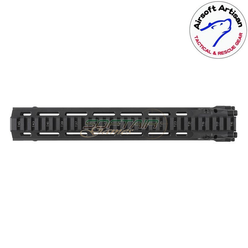 Mk18 DD Style 12.5" Rail system LC BLACK per AEG / GBB / PTW Airsoft Artisan (aa-ras-20-bk)