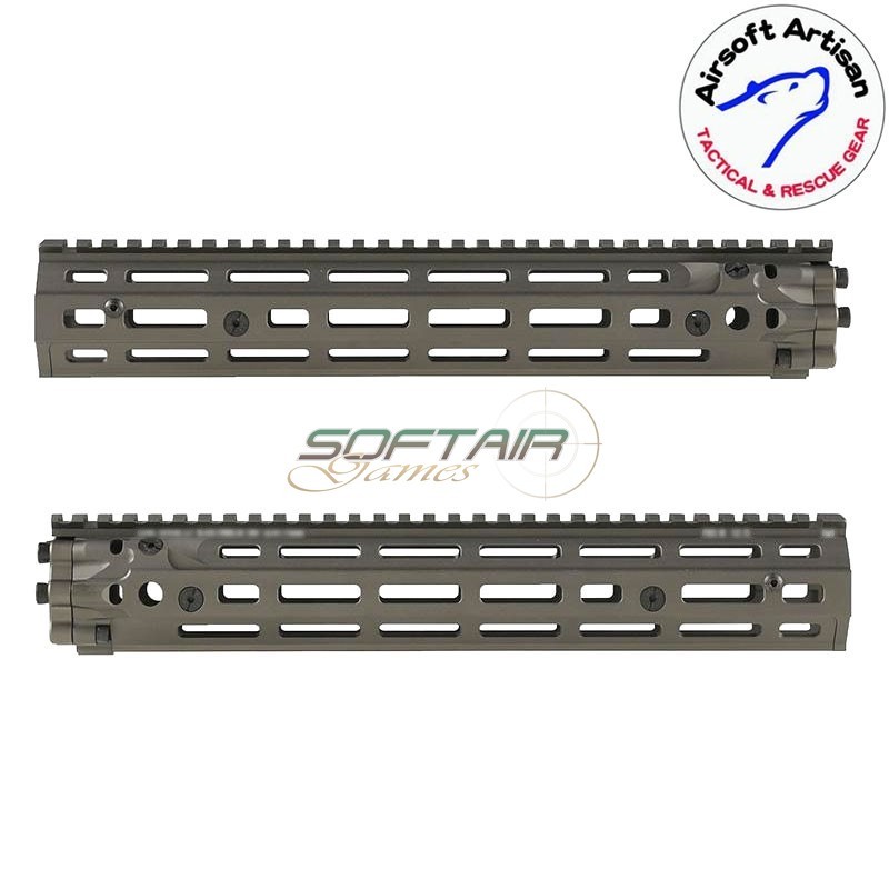 Mk18 DD Style 12.5" Rail system LC DARK EARTH per AEG / GBB / PTW Airsoft Artisan (aa-ras-20-de)