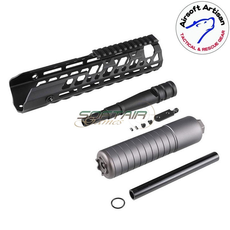 SUR300 Handguard set 10" Virtus LC BLACK per Sig MCX Airsoft Artisan (aa-mcx-06-bk)