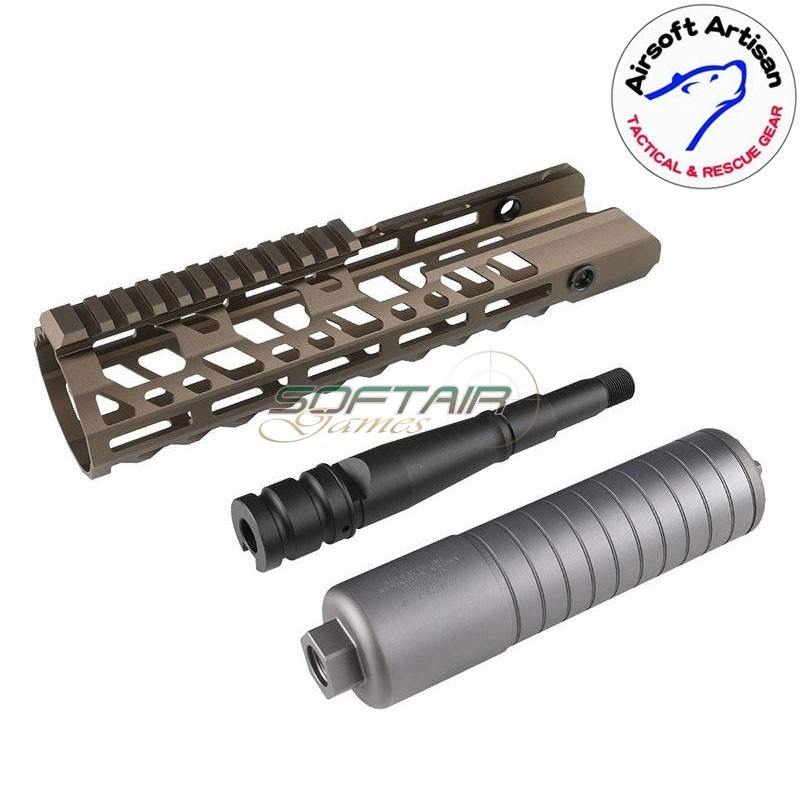 SUR300 Handguard set 10" Virtus LC DARK EARTH per Sig MCX Airsoft Artisan (aa-mcx-06-de)