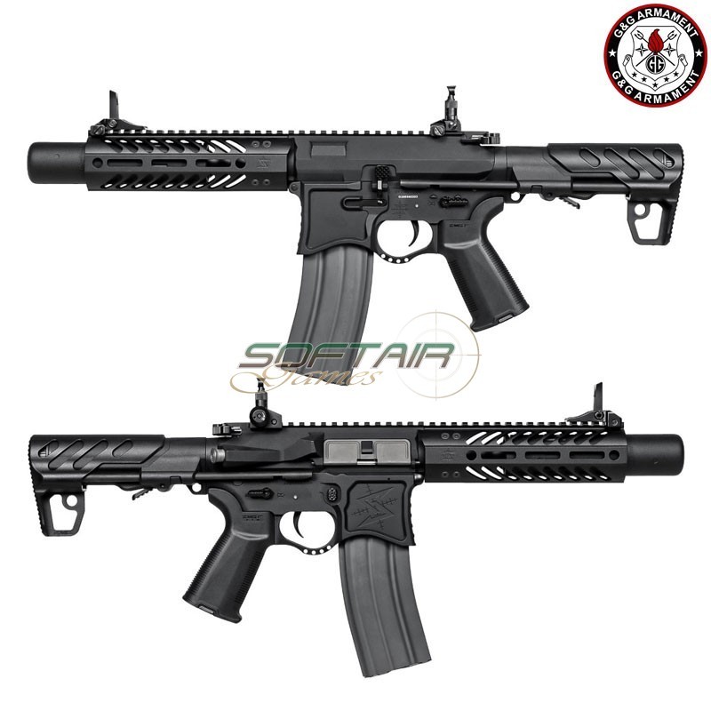 Fucile Elettrico Aeg FULL METAL SBR8 7" Suppressor NERO Emg Seekins Precision G&G (gg-sbr8-7)
