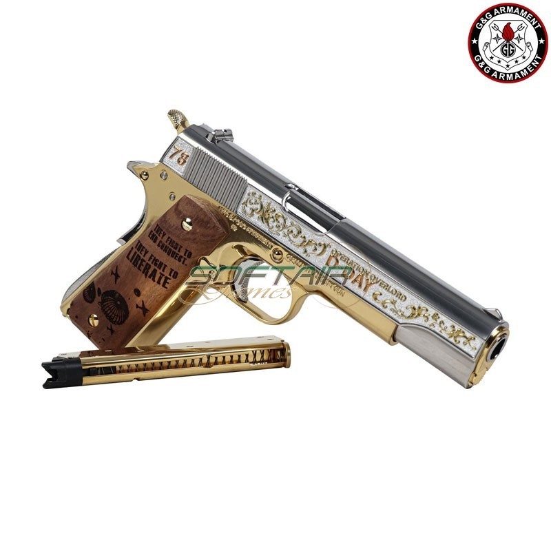 Pistola a Gas 1911 GPM1911 D-DAY Limited V. Gold & Silver G&G - Softair  Games - ASG Softair San Marino