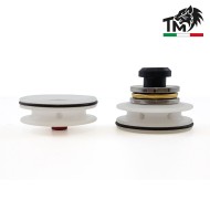 Testa pistone BIANCA con fori radiali in DELRIN TopMax (tpbmm)