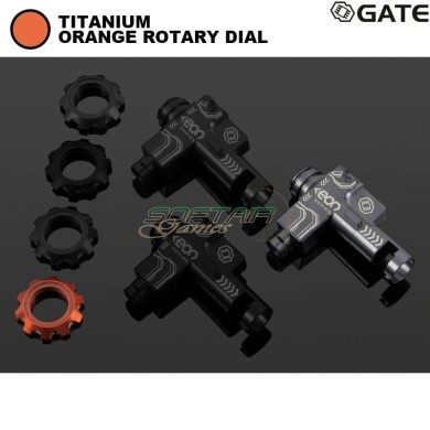 Gruppo Hop-Up EON Titanium + ORANGE rotary dial per aeg M4 Gate (gate-eon-hop-to)