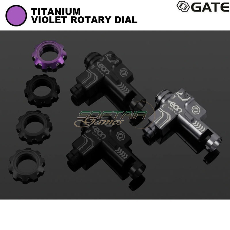 EON Hop-Up Chamber Titanium + VIOLET rotary dial for aeg M4 Gate (gate-eon-hop-tv)