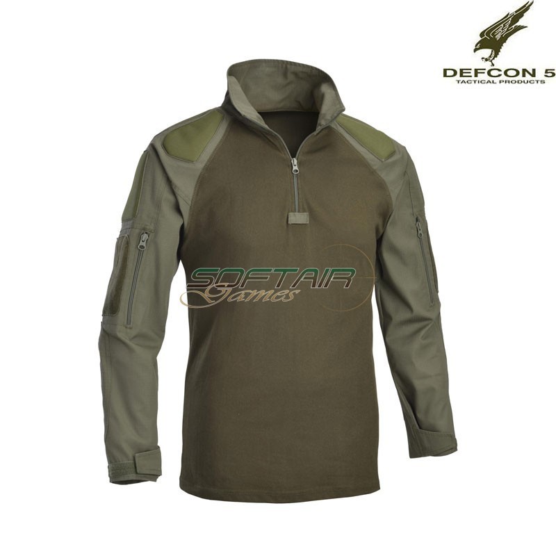 Combat Shirt OD GREEN Rip-Stop con protezioni Defcon 5 (d5-3433-od)