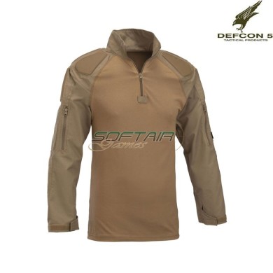 Combat Shirt COYOTE TAN Rip-Stop with protections Defcon 5 (d5-3433-ct)