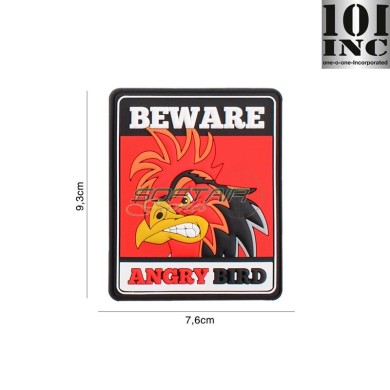 Patch 3D PVC beware angry bird 101 inc (inc-5121)
