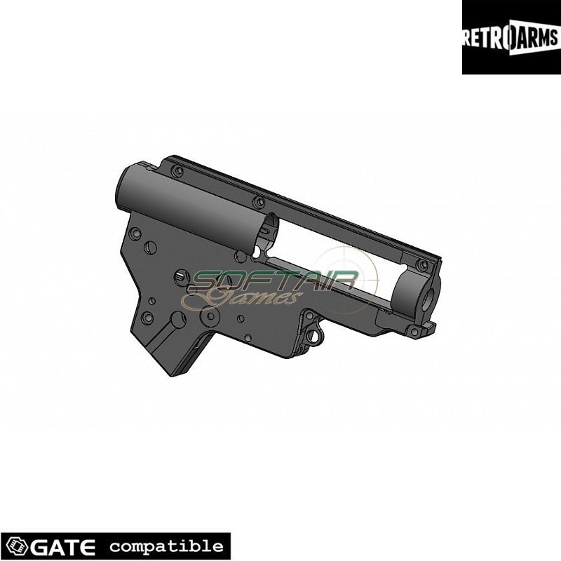 New Gearbox Shell Split V2 Silver Cnc QSC 8mm for E&L Retroarms (ra-7231)