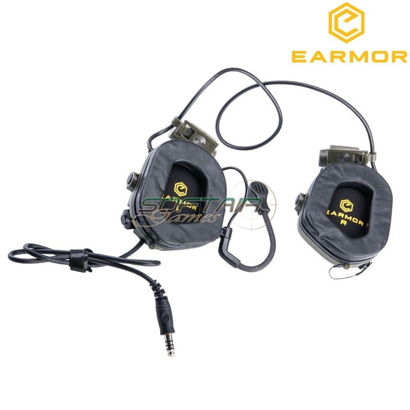 M32X MARK3 MILPRO communication Headset for ARC LC rail helmet earmor -  Softair Games - ASG Softair San Marino