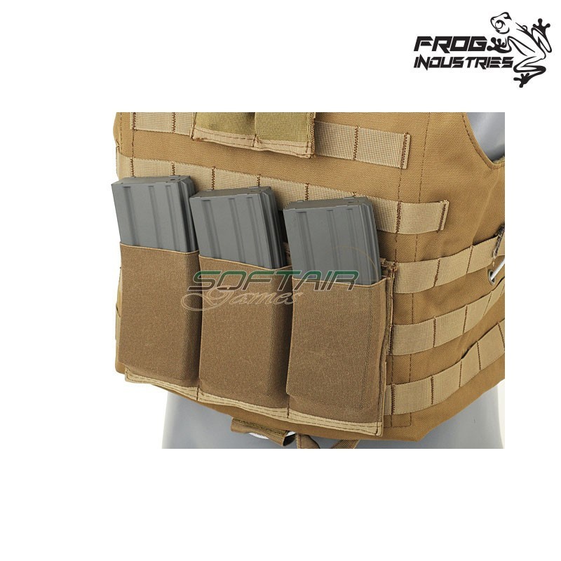 Tasca tripla elastica M4/M16 COYOTE Frog Industries® (fi-m51613042-tan)