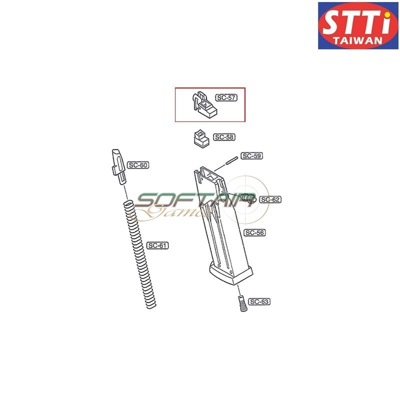 Bb lip for magazine MK23 STTI (ggh-0302p-sc-57)