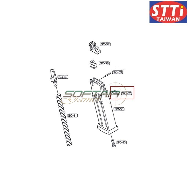 Magazine unloading valve MK23 STTI (ggh-0302p-sc-62)