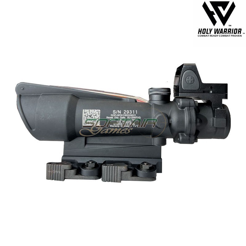 Ottica 5X TA11-M ACOG RED fiber NERO + LAR. mount + RMR holy warrior (hwr-60-bk)