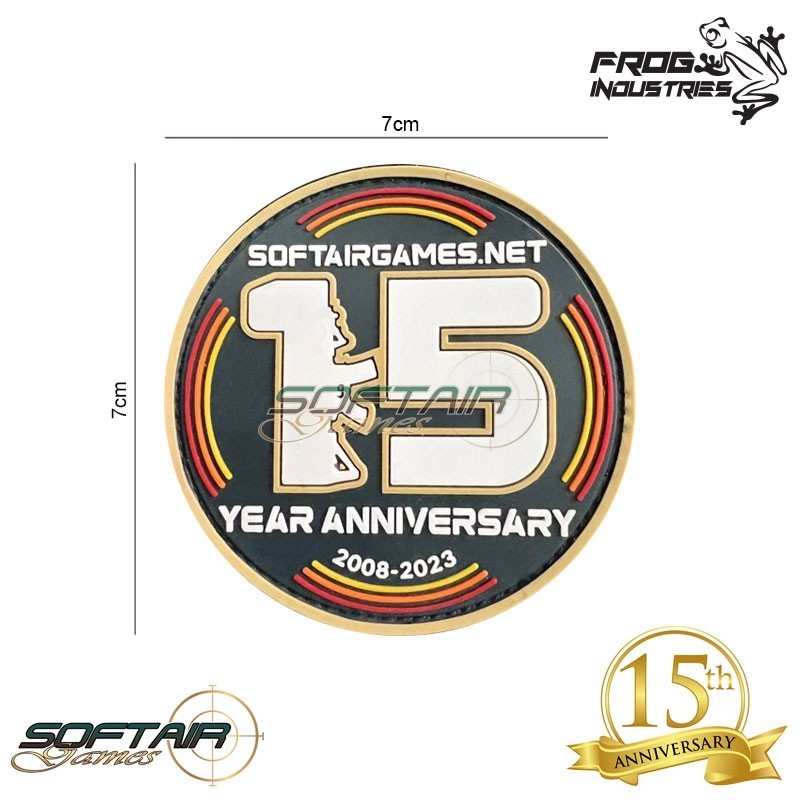 Patch 3D PVC SoftairGames 15th Anniversary Since 2008 Frog Industries® (fi-sg-15th-patch)