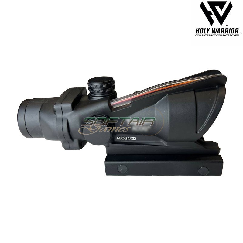 Ottica 4X ACOG TA31 RED fiber mod.2 NERO + RMR mount holy warrior (hwr-140-bk)