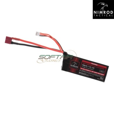 Batteria Lipo Connettore Deans 7.4V 1800mAh 65C Graphene Mini Type T-Plug Nimrod (nm-7.4x1800-ds)