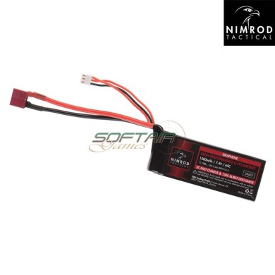 Lipo Battery Deans Connector 7.4V 1500mAh 65C Graphene Mini Type T-Plug Nimrod (nm-7.4x1500-ds)